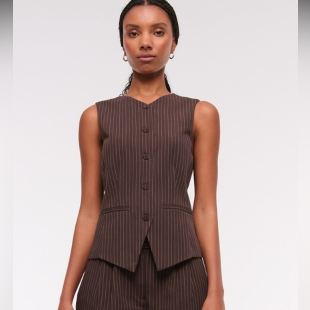 High neck tailored vest